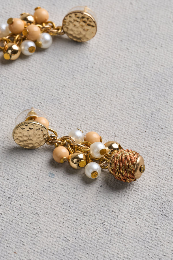 Multi Bead Earrings - Gold