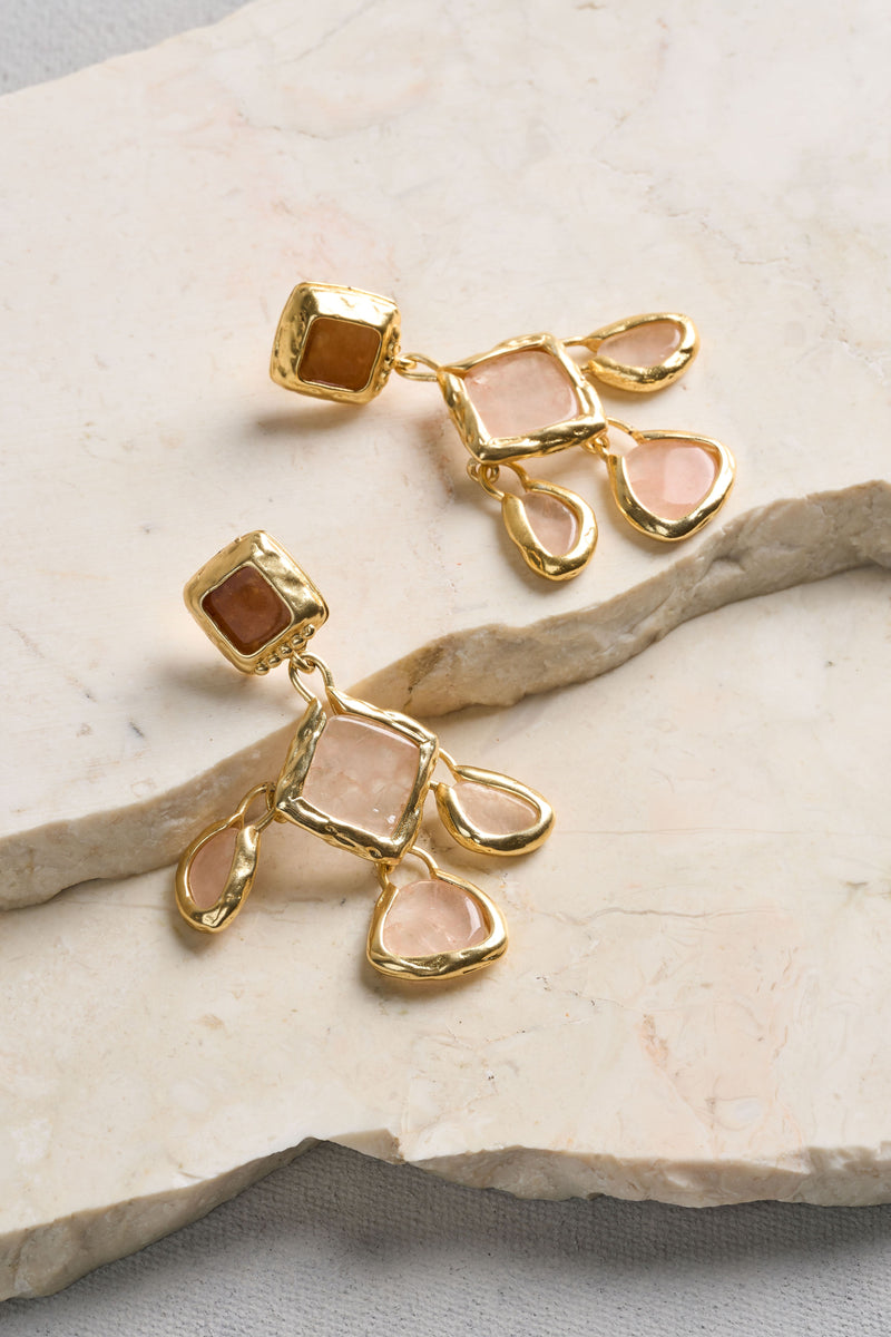 Chandelier Earrings - Pink