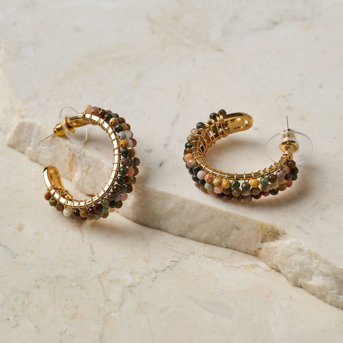 Bead Hoops Coloured Bead Hoops - Multicolour – Blue Illusion