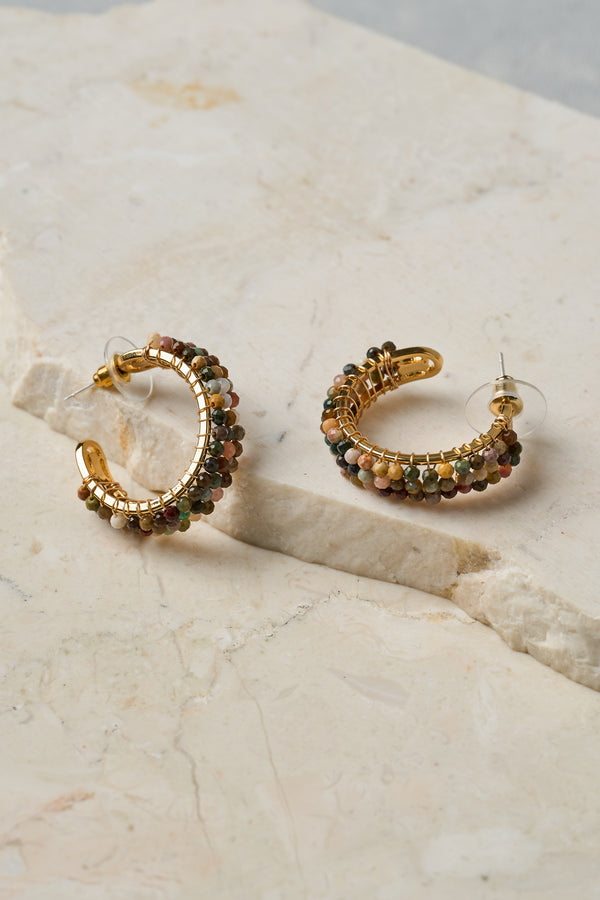 Coloured Bead Hoops - Multicolour