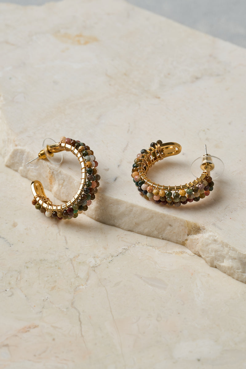 Coloured Bead Hoops - Multicolour