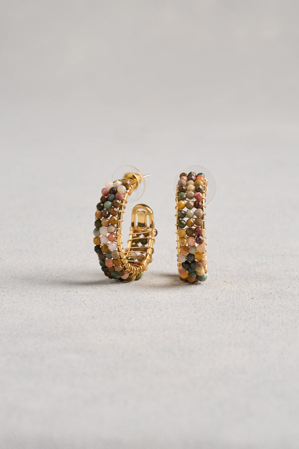 Coloured Bead Hoops - Multicolour