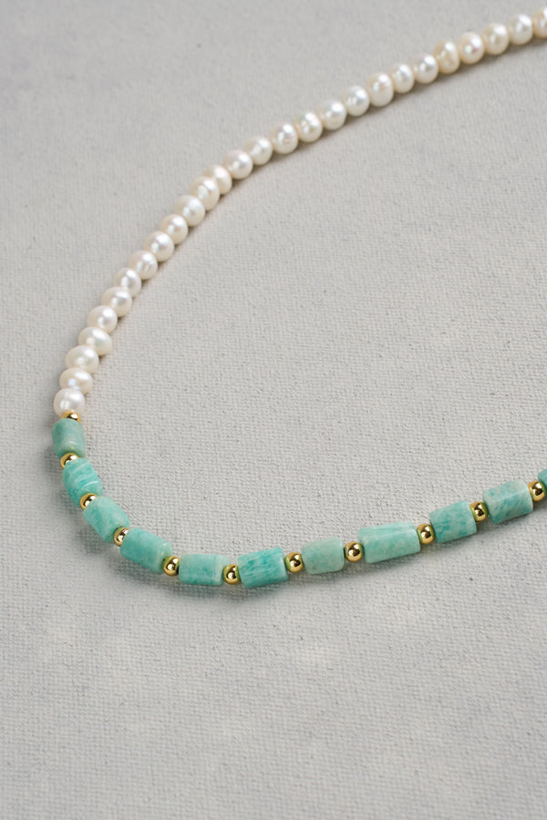 Pearl & Stone Necklace - Multicolour