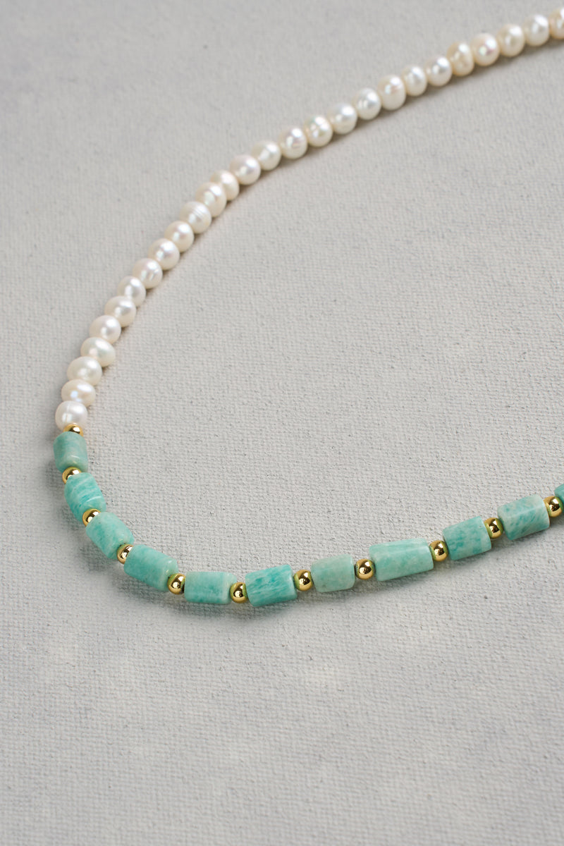 Pearl & Stone Necklace - Multicolour