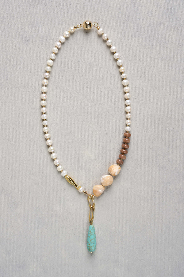 Stone Pendant Necklace - Multicolour