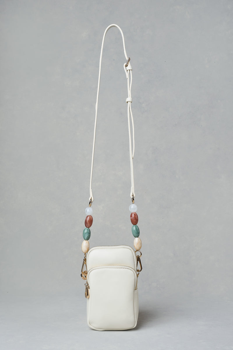 Beaded Phone Bag - Cream
