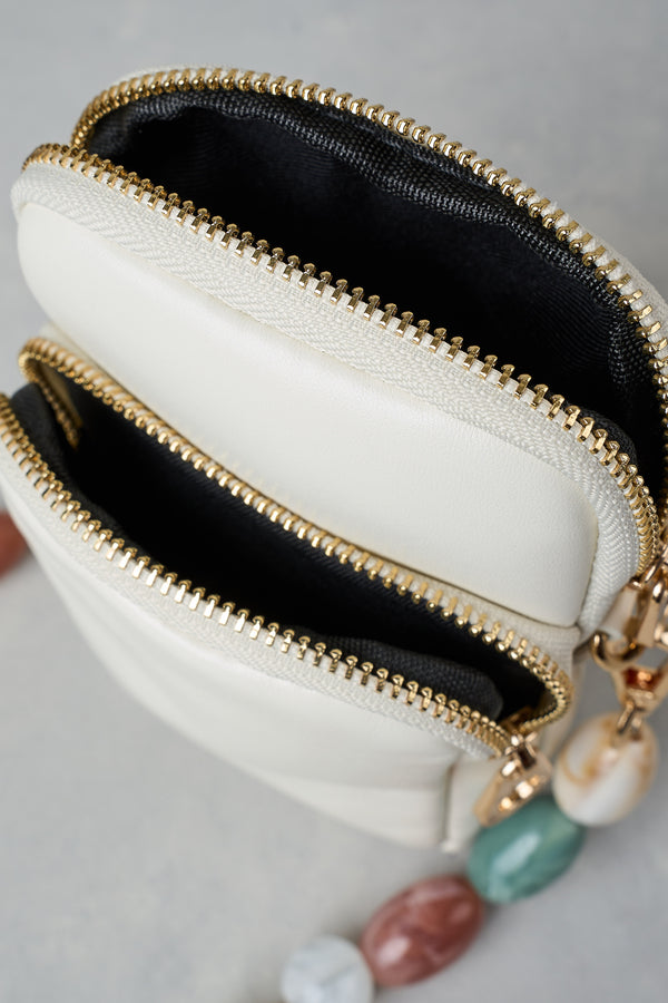 Beaded Phone Bag - Cream