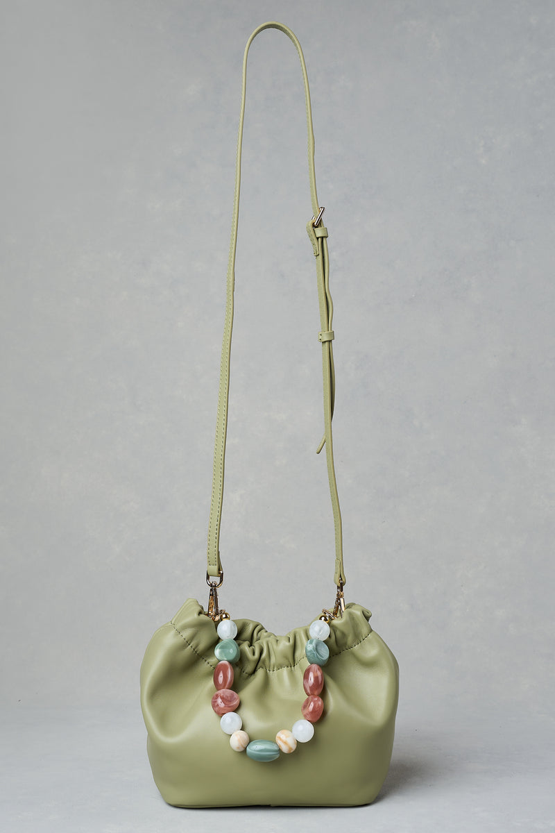 Beaded Shoulder Bag - Sage