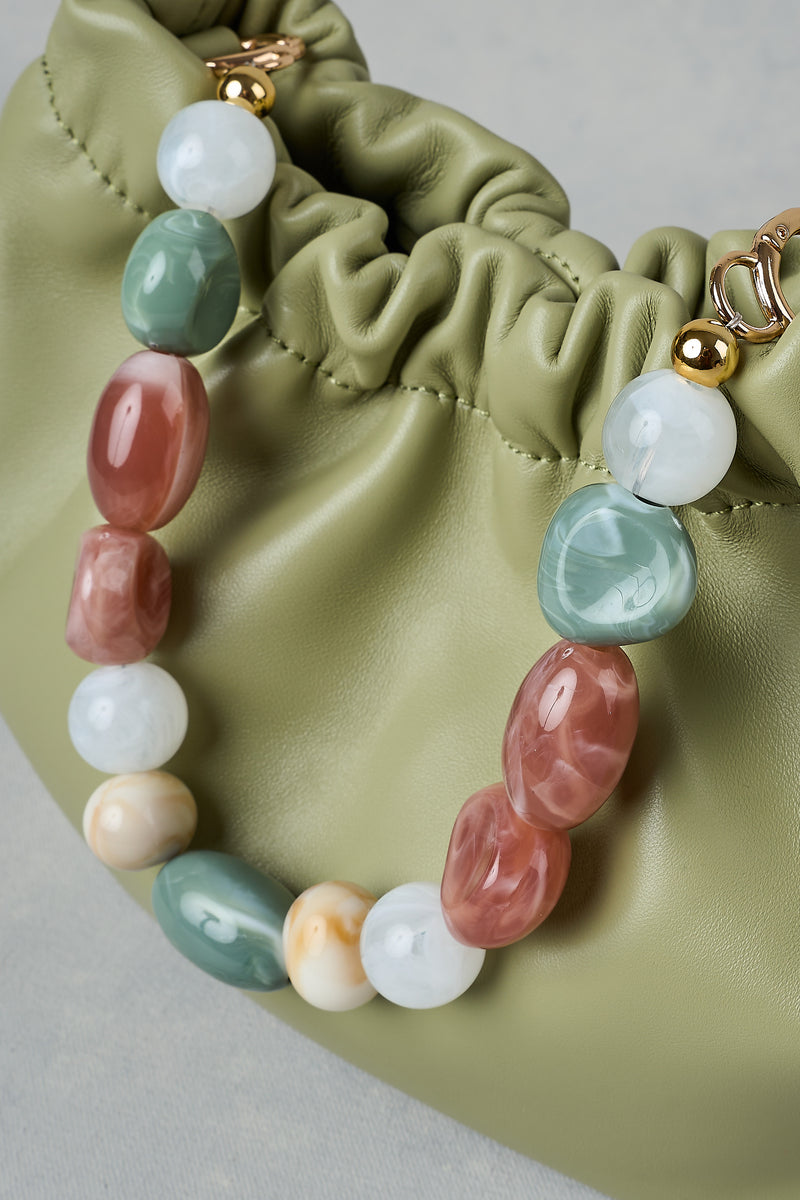 Beaded Shoulder Bag - Sage