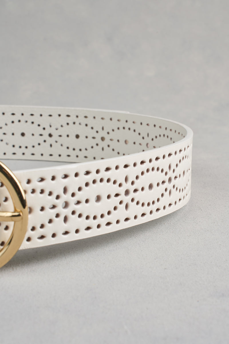 Cutwork Belt - White