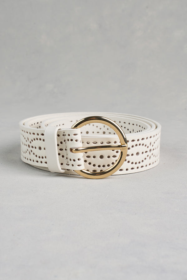 Cutwork Belt - White
