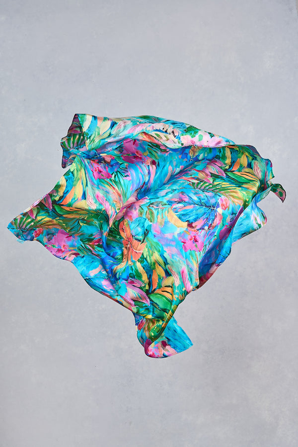 Vibrant Palm Scarf Square - Multicolour