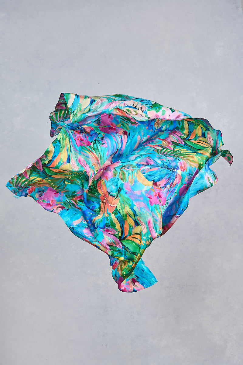 Vibrant Palm Scarf Square - Multicolour