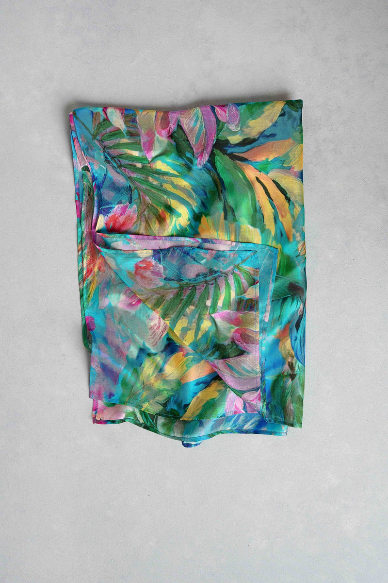 Vibrant Palm Scarf Square - Multicolour