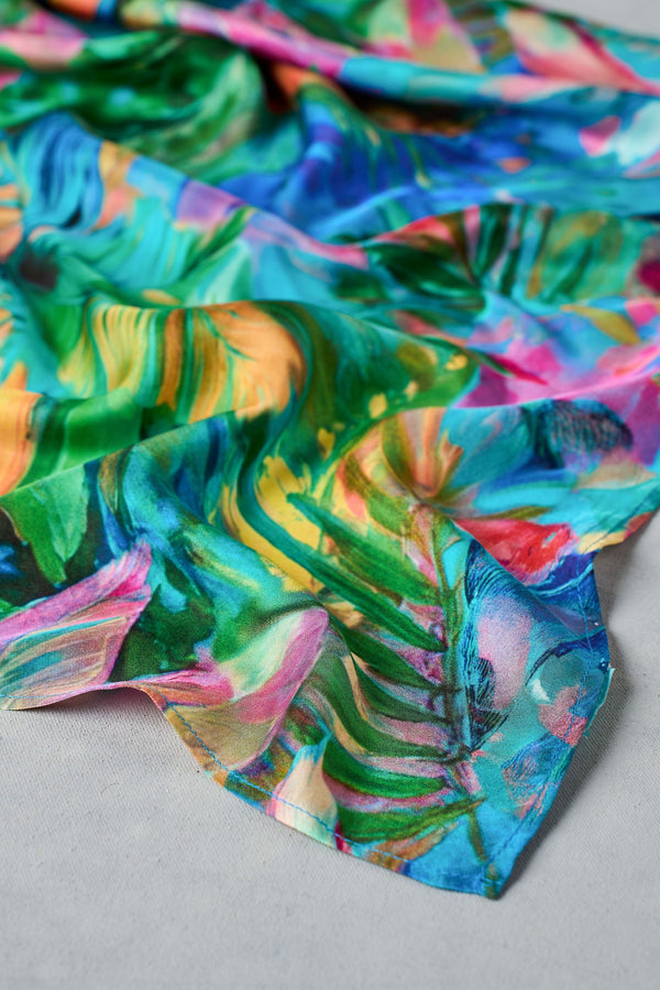 Vibrant Palm Scarf Square - Multicolour