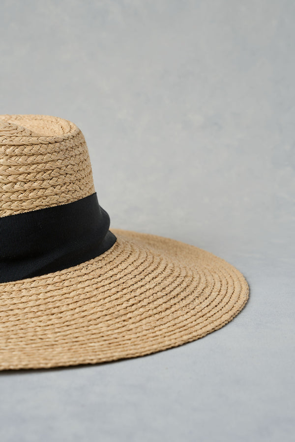 Tie Detail Straw Hat - Natural