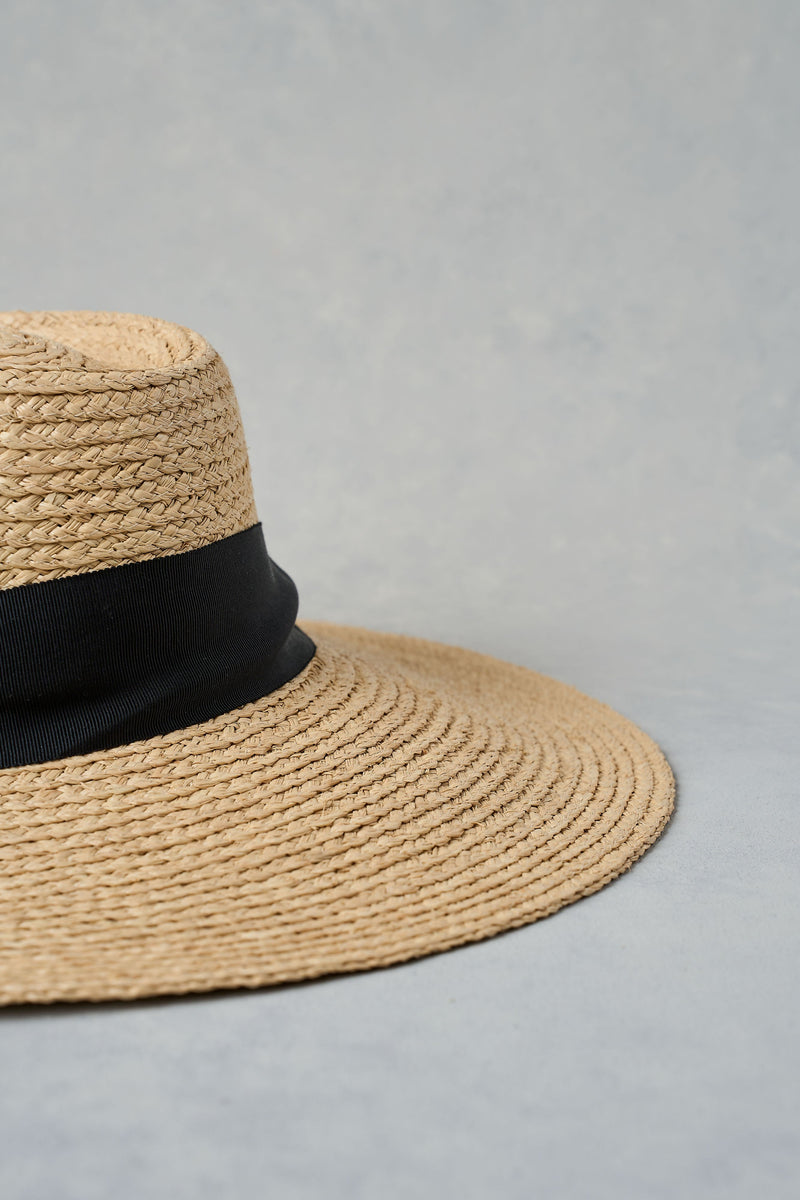 Tie Detail Straw Hat - Natural