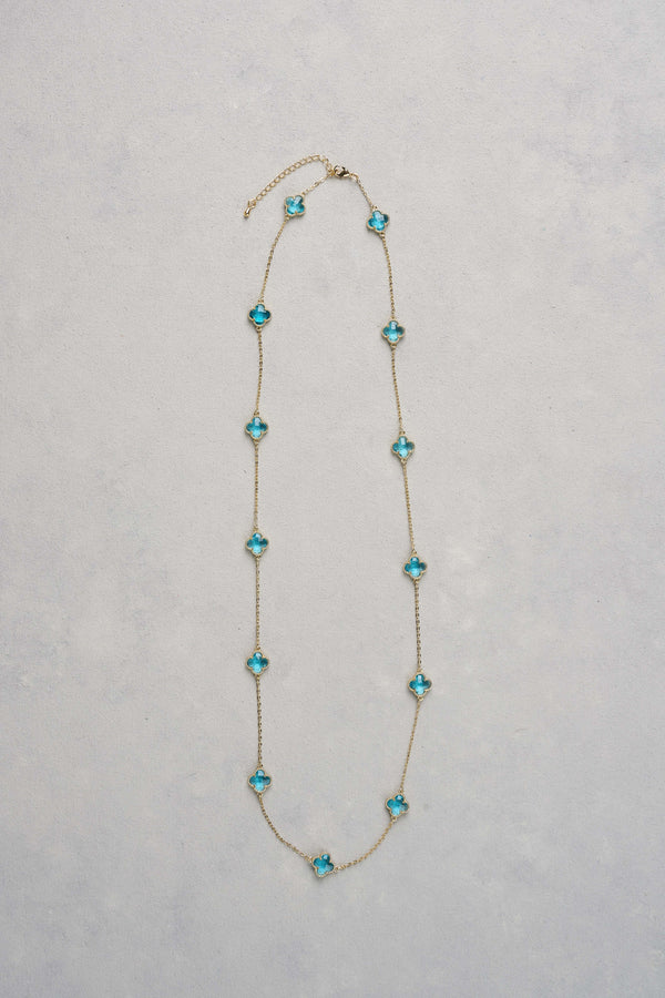 Clover Necklace - Aqua