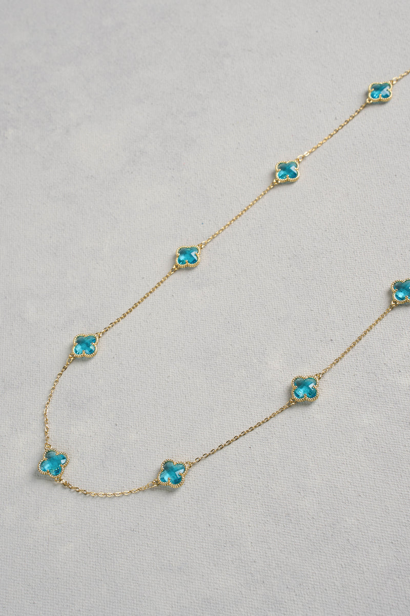 Clover Necklace - Aqua