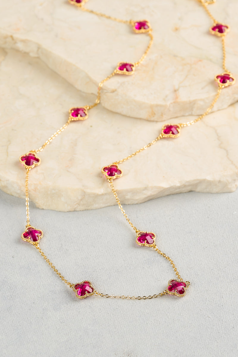 Clover Necklace - Pink