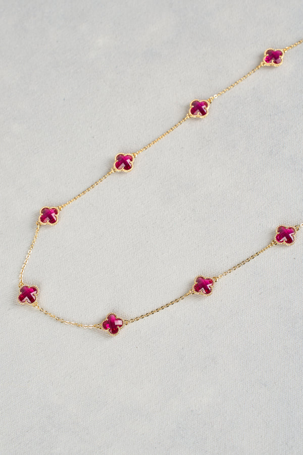 Clover Necklace - Pink