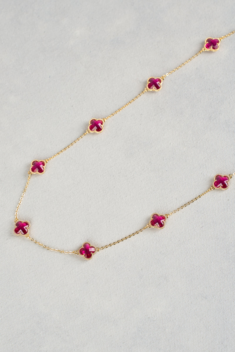Clover Necklace - Pink
