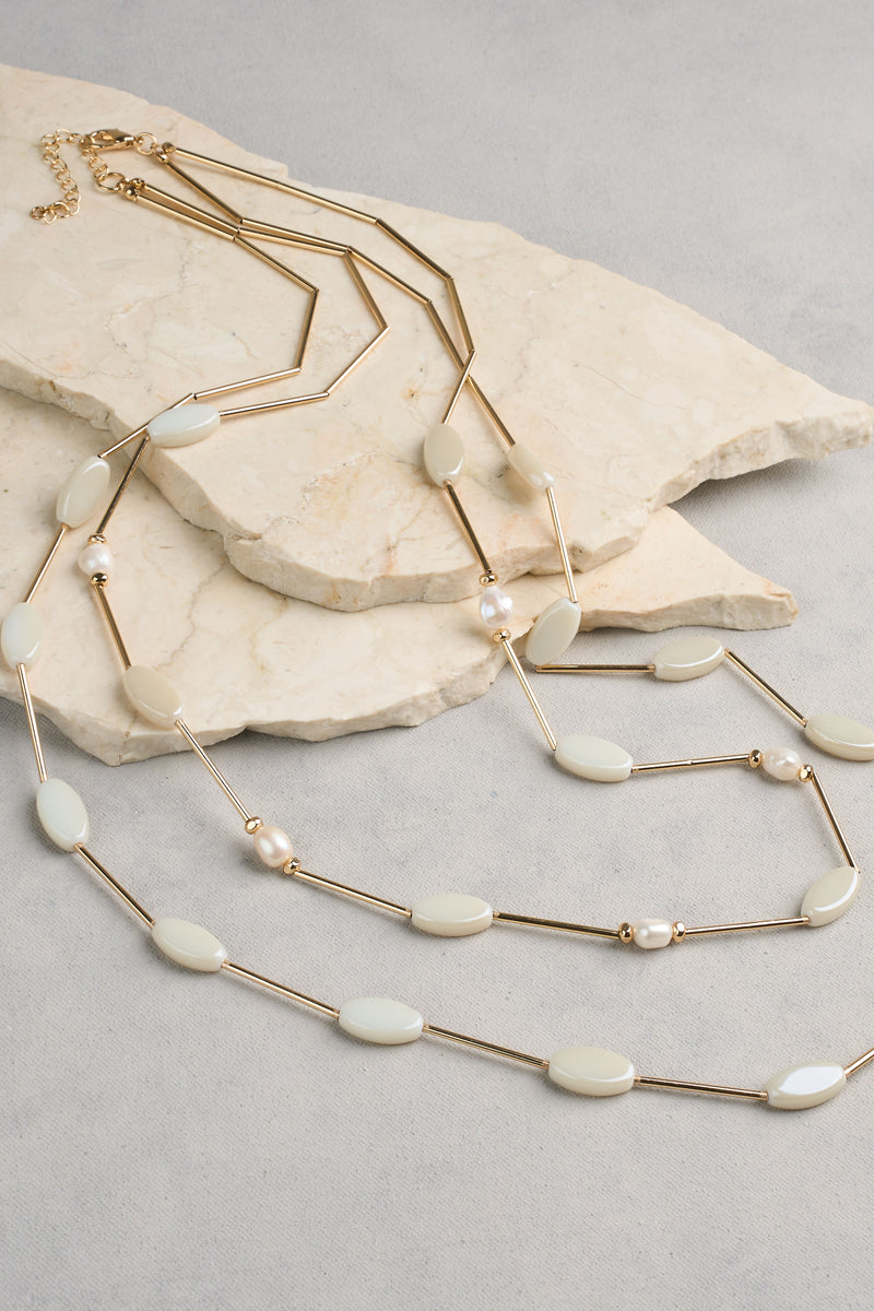 Long Layered Necklace - Gold