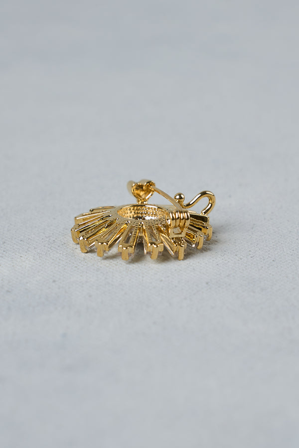 Diamante Floral Brooch - Silver