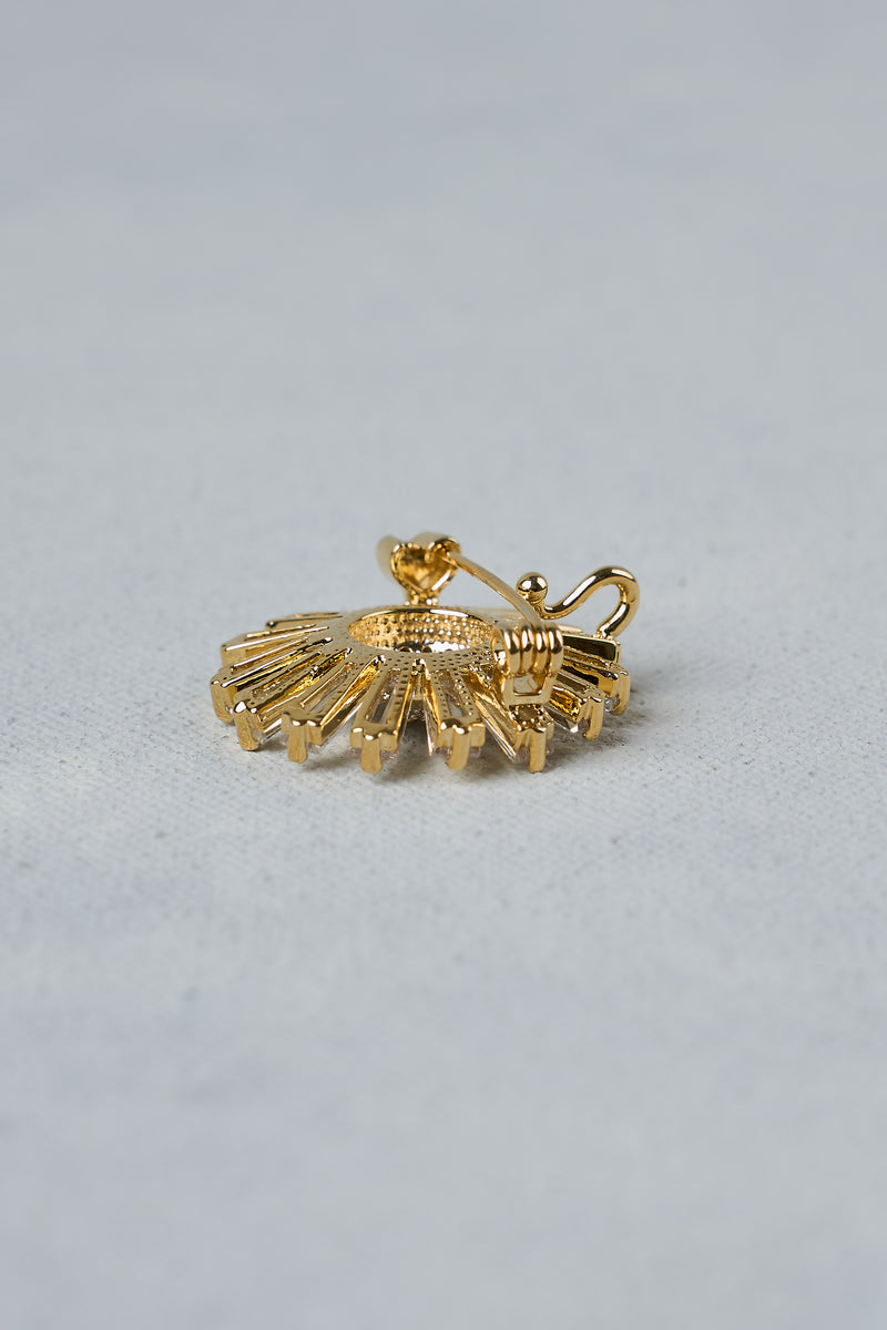 Diamante Floral Brooch - Silver