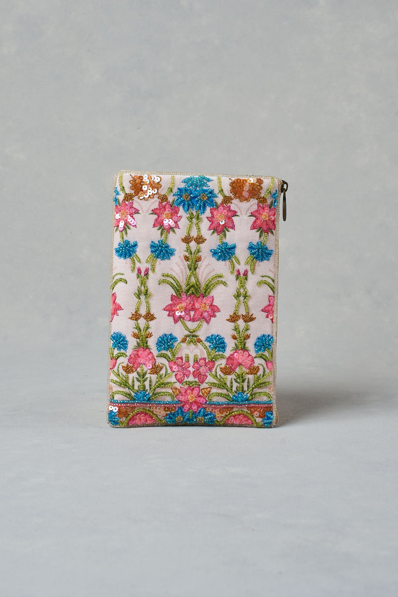 Floral Border Cos Bag - Multicolour