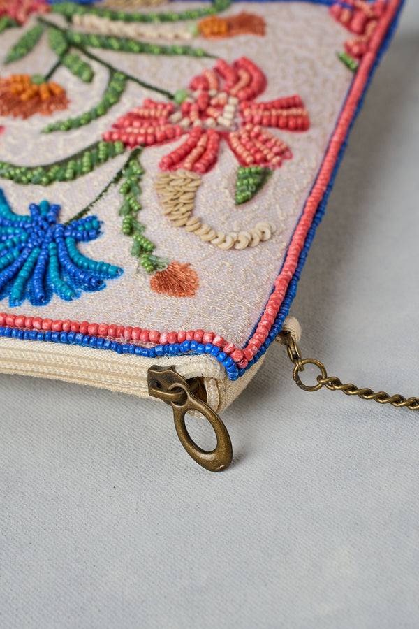 Floral Beaded Clutch - Multicolour