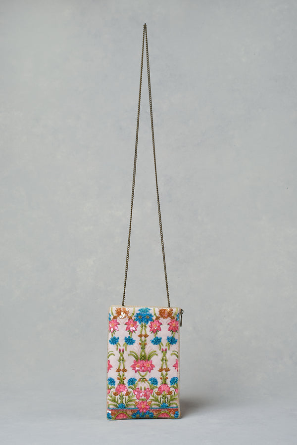Floral Border Cos Bag - Multicolour