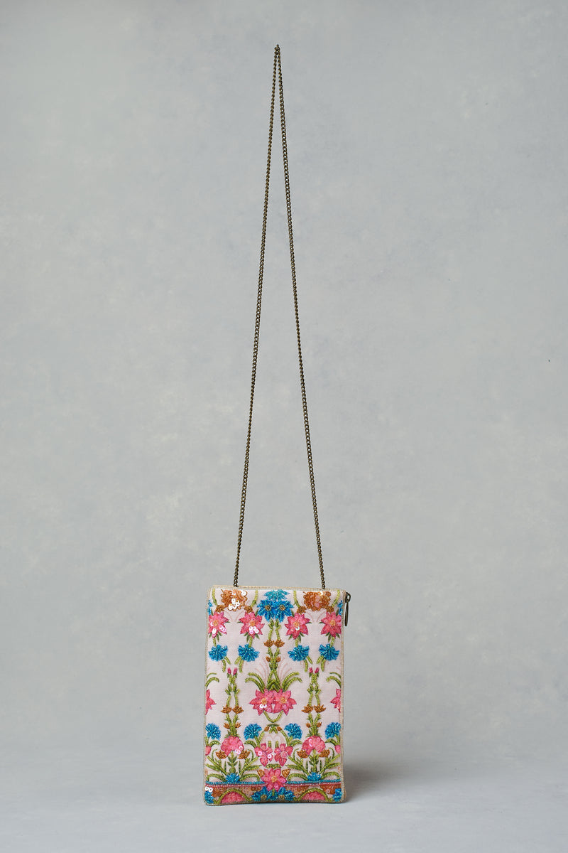 Floral Border Cos Bag - Multicolour