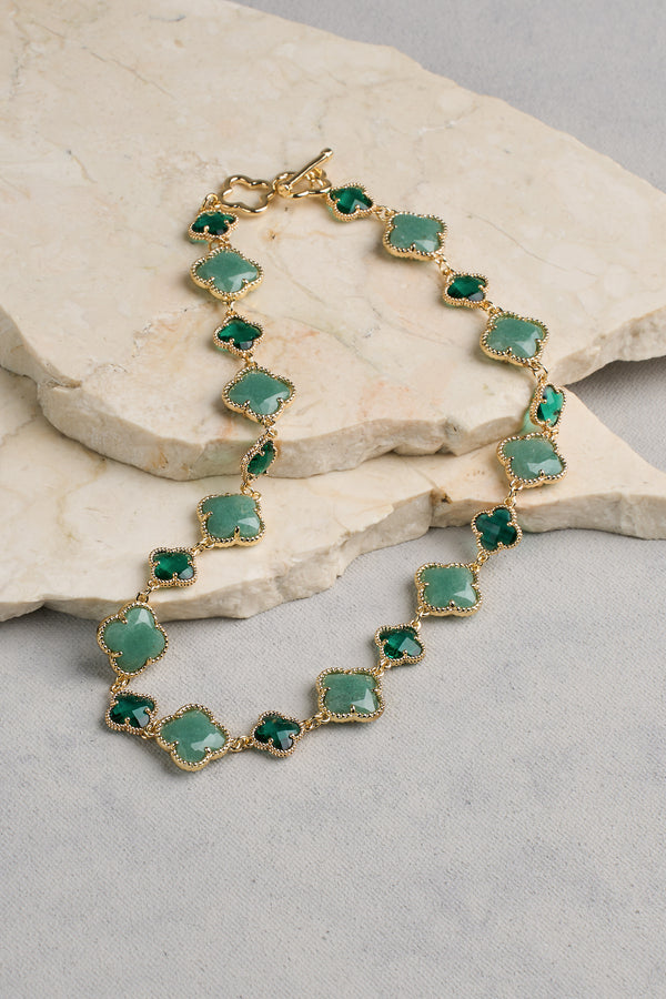 Short Clover Necklace - Green