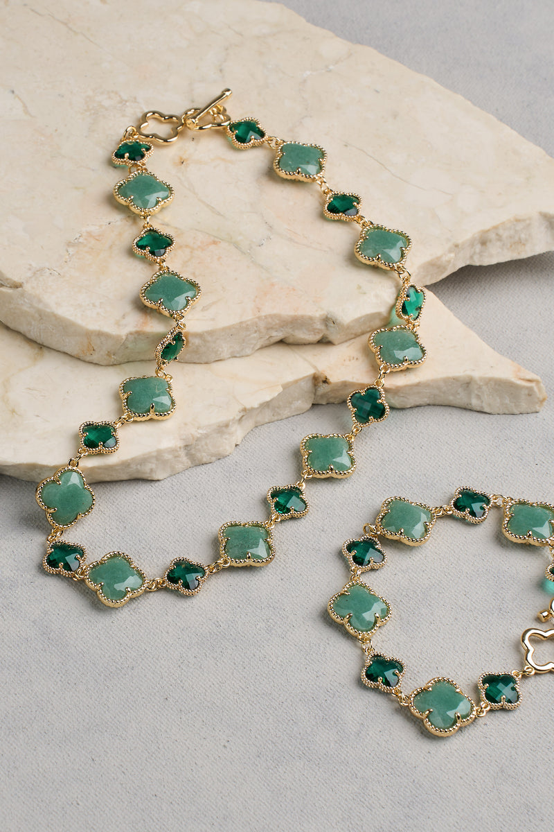 Short Clover Necklace - Green