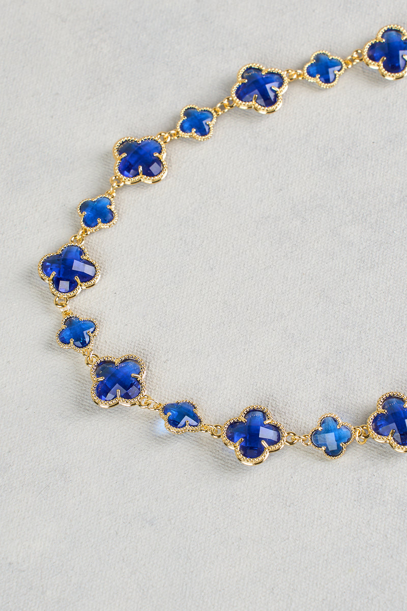 Short Clover Necklace - Blue