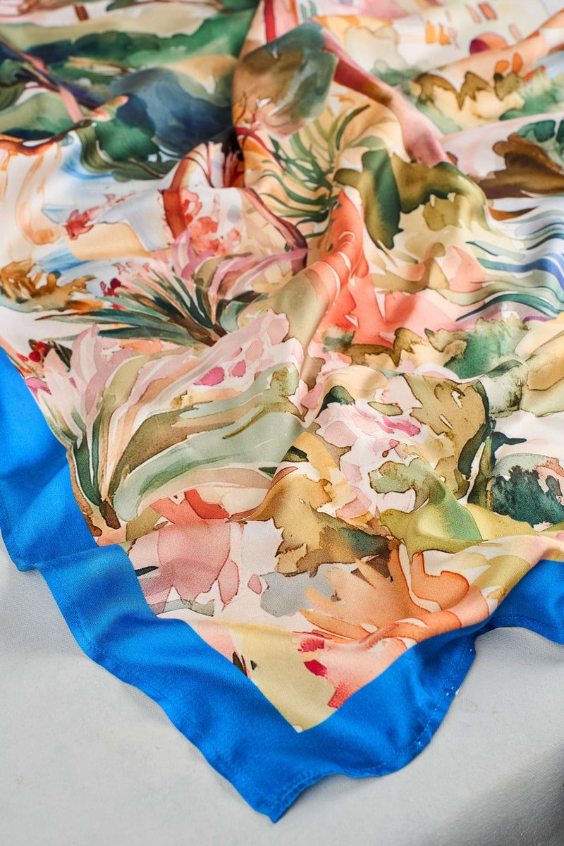 Scenic Print Square Scarf - Multicolour