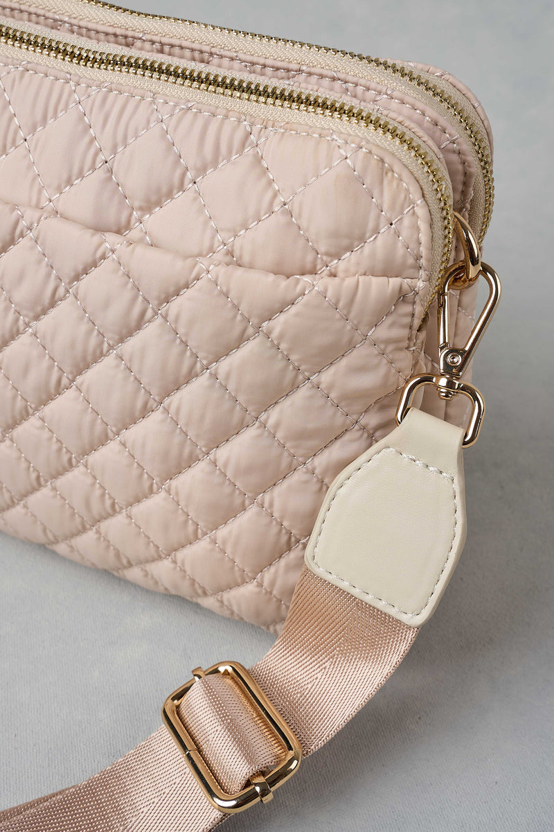 Quilted Crossbody Bag - Neutral