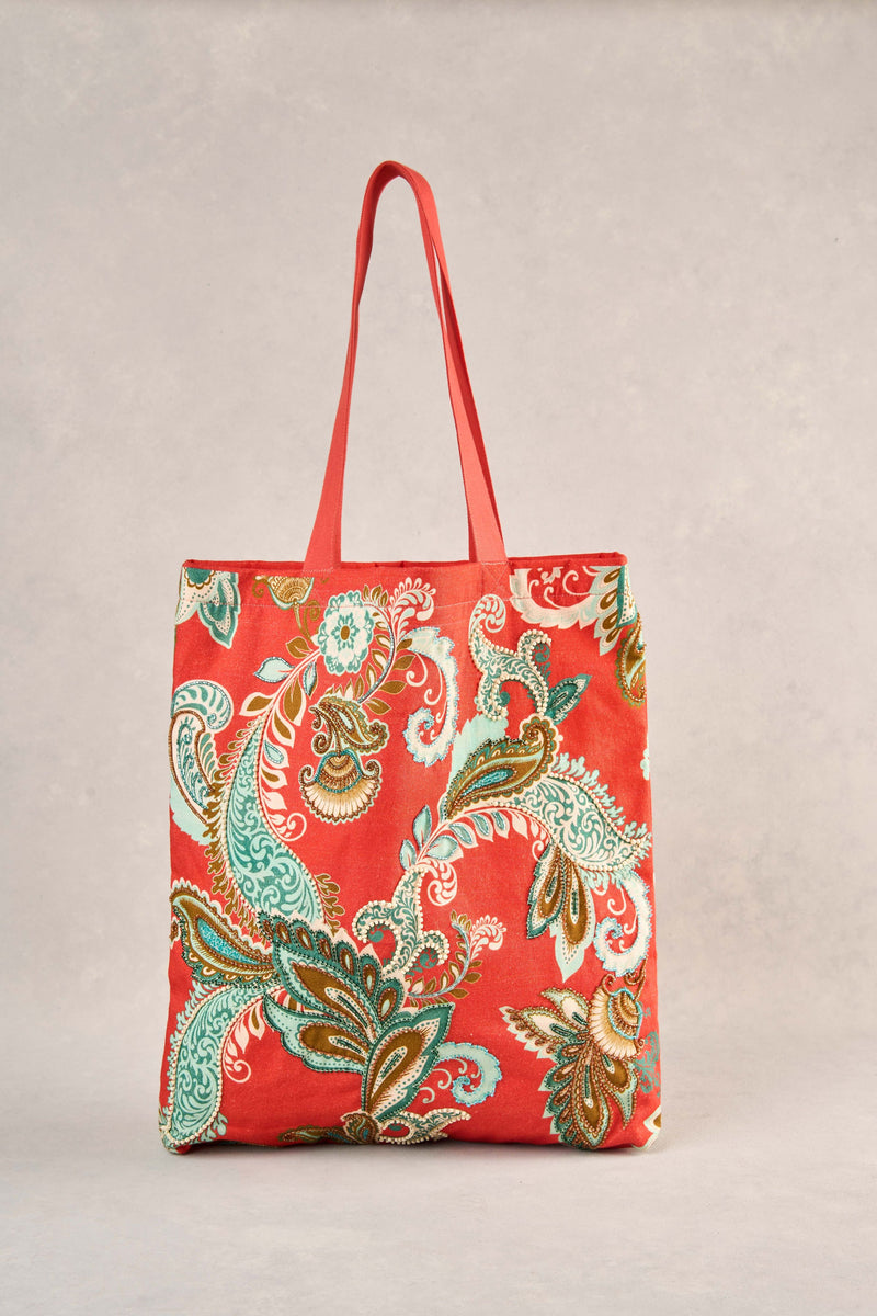 Beaded Canvas Tote - Multicolour