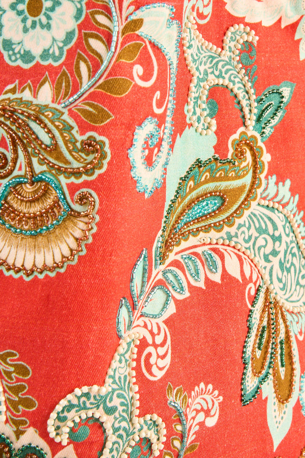 Beaded Canvas Tote - Multicolour