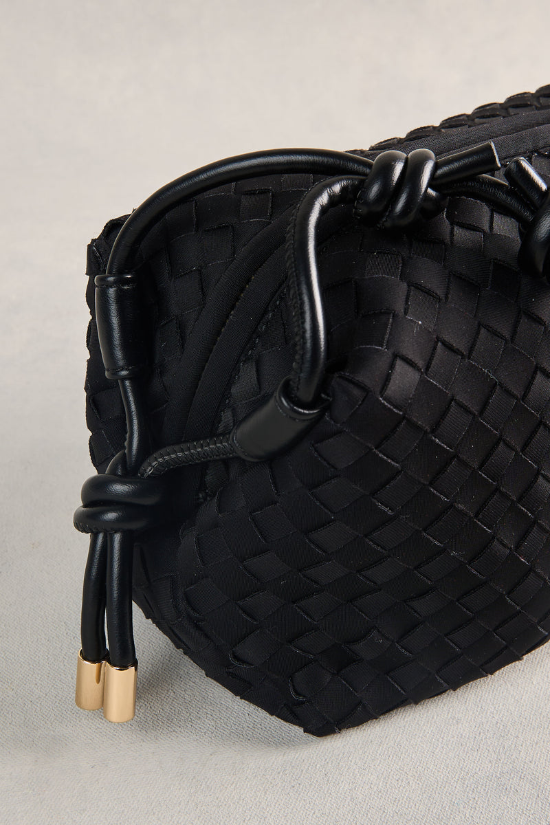 Woven Crossbody Bag - Black