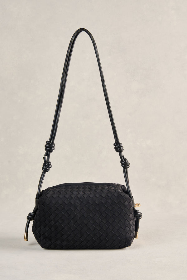 Woven Crossbody Bag - Black