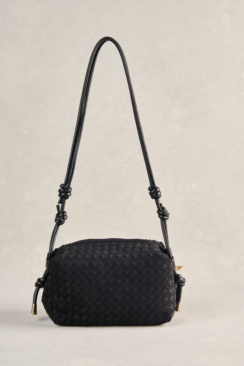 Woven Crossbody Bag - Black