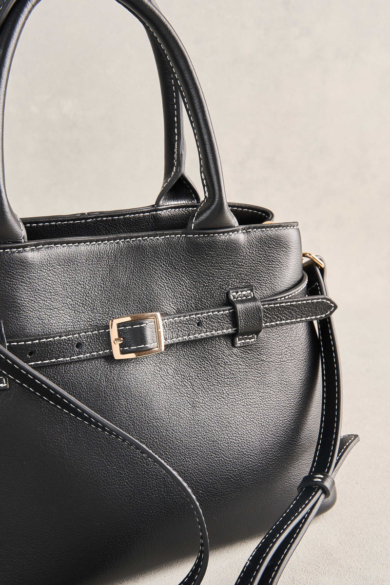 Buckle Detail Tote - Black