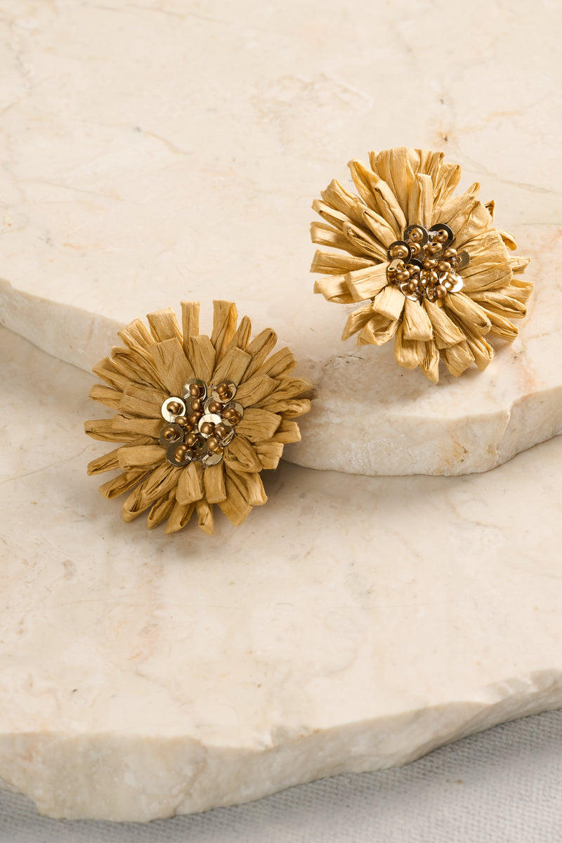 Flower Earrings - Gold