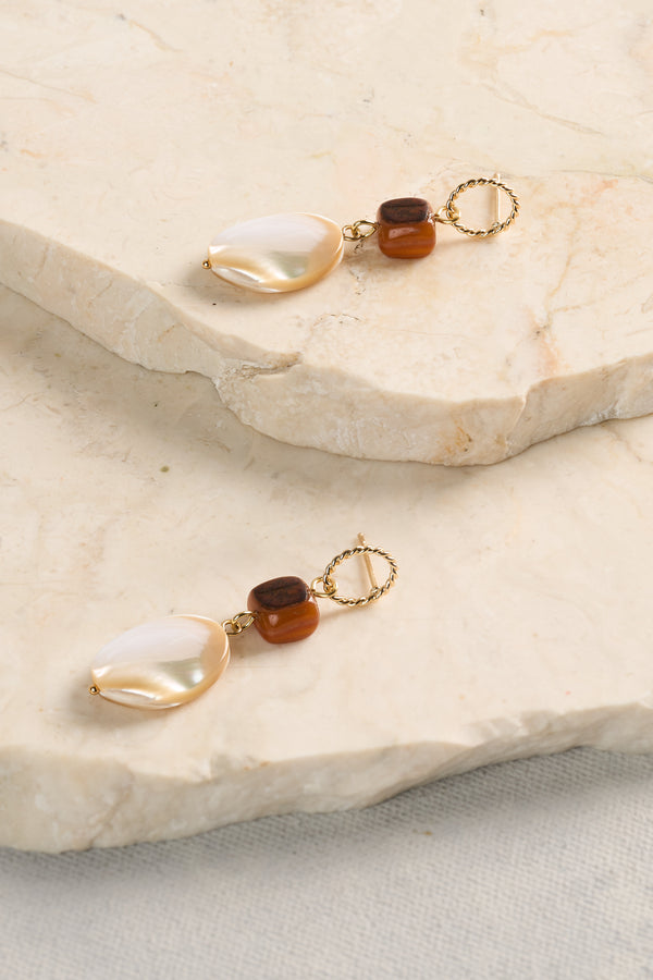 Mixed Shell Earrings - Gold