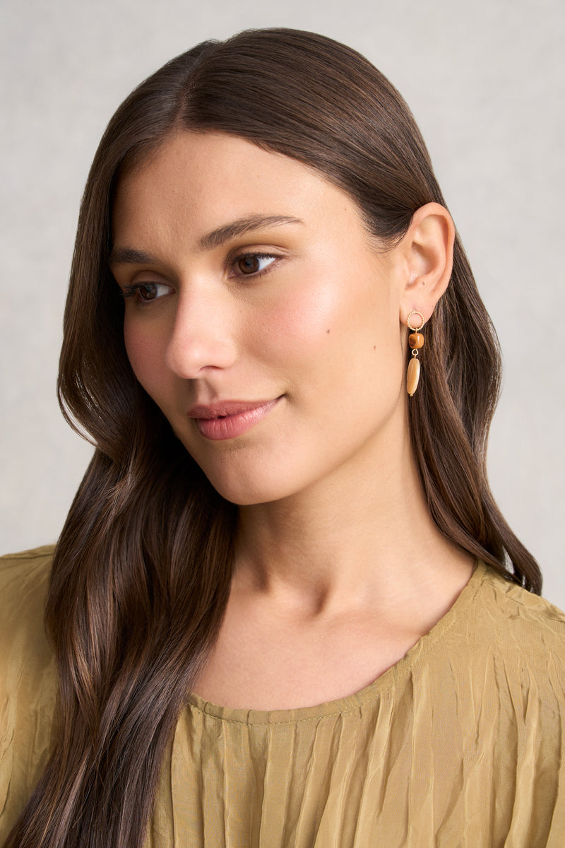 Mixed Shell Earrings - Gold