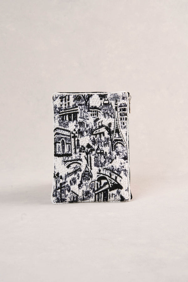 Paris Print Cos Bag - Black