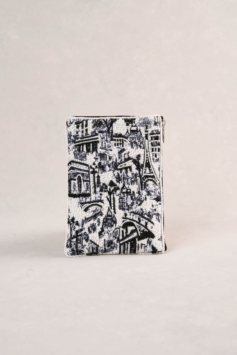 Paris Print Cos Bag - Black