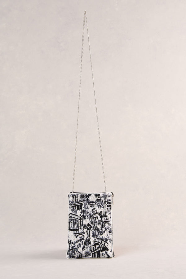 Paris Print Cos Bag - Black
